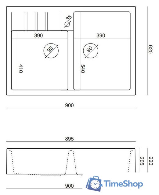 Кухонная мойка Quadron HCQB9062U7_BLM - Изображение №4 — Интернет-магазин Time-Shop