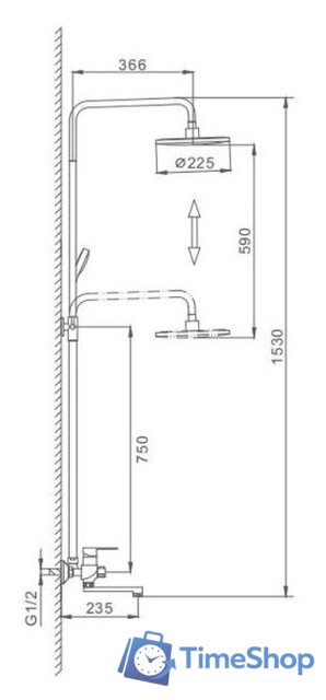 Душевая система  FRAP F2441 (хром/белый) - Изображение №2 — Интернет-магазин Time-Shop
