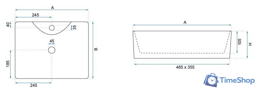 Умывальник Rea Kelly (белый) - Изображение №3 — Интернет-магазин Time-Shop
