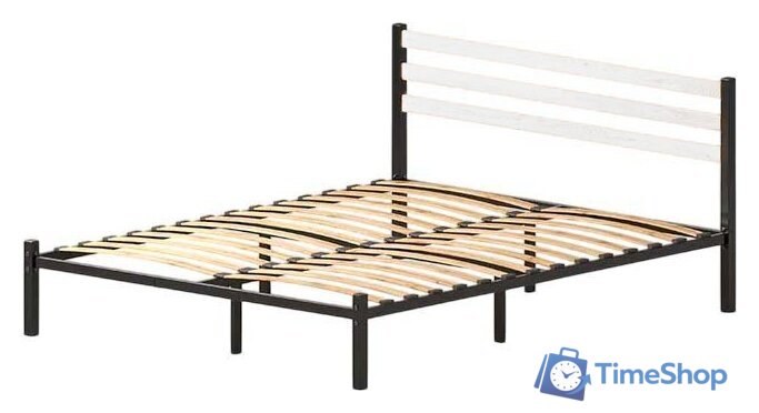 Кровать Домаклево Сталь 160x200 (черный/белый) - Изображение №1 — Интернет-магазин Time-Shop