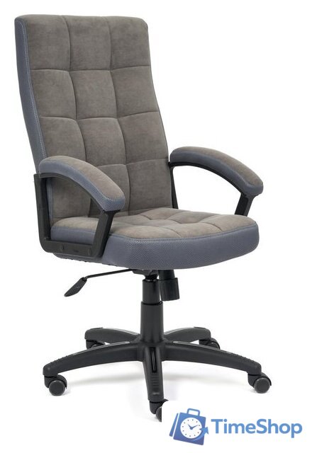 Офисное кресло TetChair Trendy (флок/ткань, серый) - Изображение №1 — Интернет-магазин Time-Shop