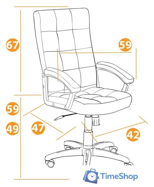 Офисное кресло TetChair Trendy (флок/ткань, серый) - Изображение №12 — Интернет-магазин Time-Shop