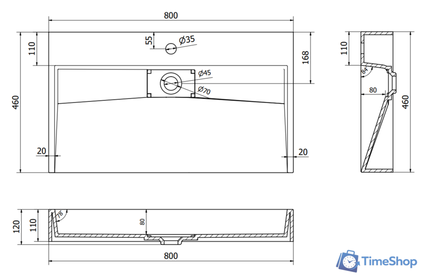 Умывальник Mexen Ava MEX-23018001 - Изображение №6 — Интернет-магазин Time-Shop
