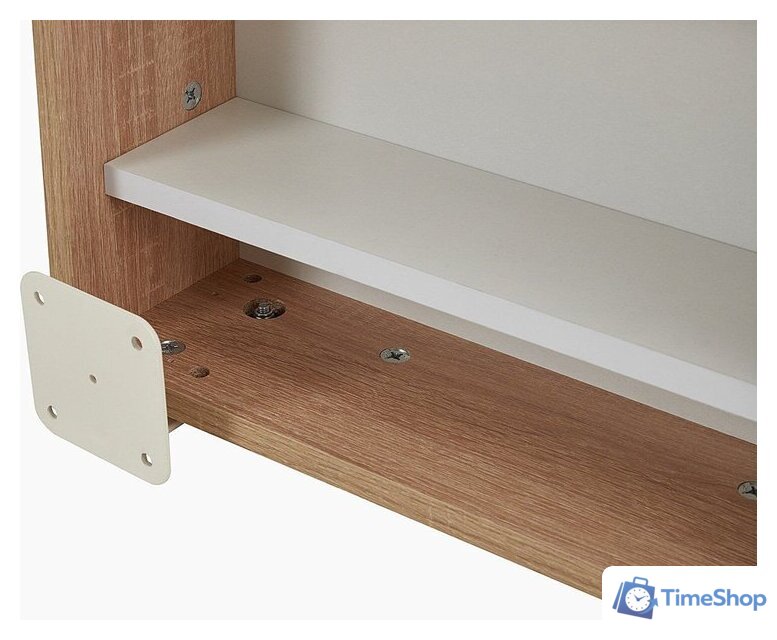 Тумба для обуви Трия Тип 16 с зеркалом (дуб сонома/белая шагрень) - Изображение №9 — Интернет-магазин Time-Shop