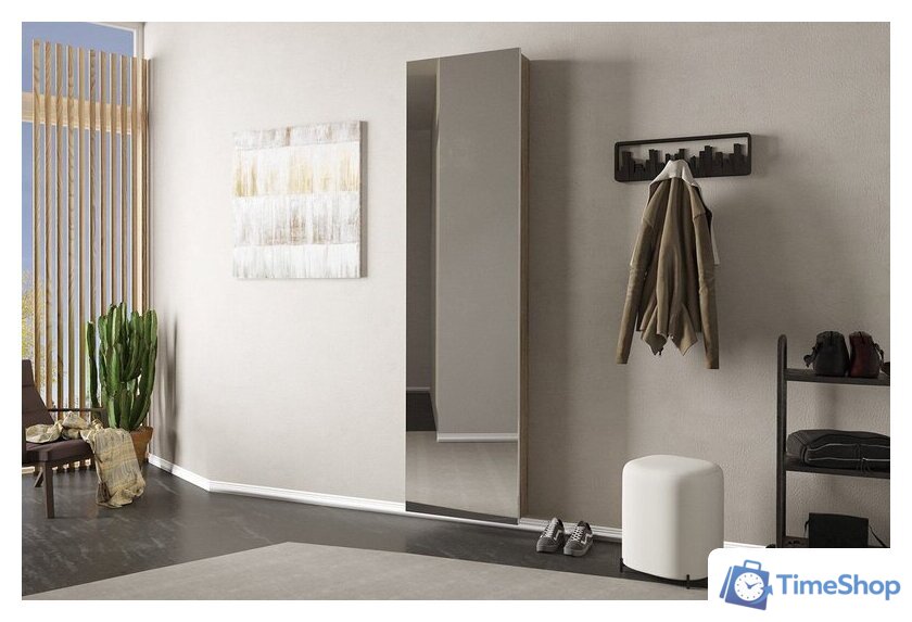 Тумба для обуви Трия Тип 16 с зеркалом (дуб сонома/белая шагрень) - Изображение №11 — Интернет-магазин Time-Shop