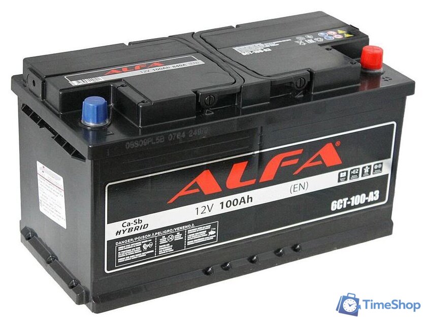 Автомобильный аккумулятор ALFA Hybrid 100 L (100 А·ч) - Изображение №1 — Интернет-магазин Time-Shop