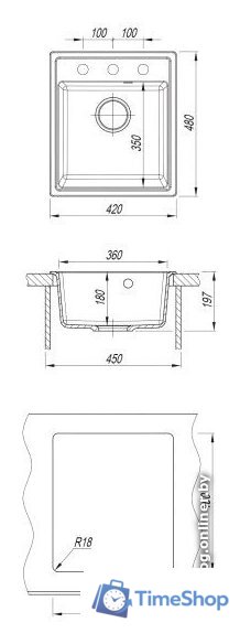 Кухонная мойка Dr. Gans Smart Оливия 42 25.140.B0580.409 (графит) - Изображение №2 — Интернет-магазин Time-Shop