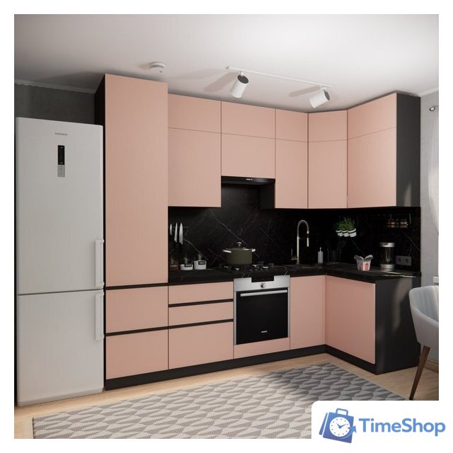 Готовая кухня ВерсоМебель Эко Премиум 1.2x2.7 правая (пудровый/ст. тунис) - Изображение №7 — Интернет-магазин Time-Shop