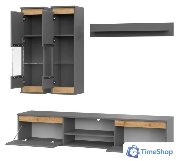 Горка НК-Мебель Bruno М18 71957708 (серый графит/дуб вотан) - Изображение №2 — Интернет-магазин Time-Shop