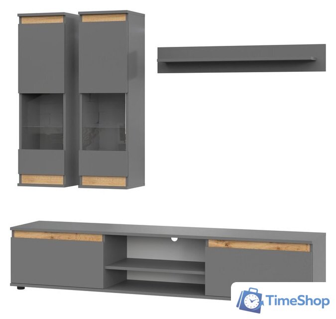 Горка НК-Мебель Bruno М18 71957708 (серый графит/дуб вотан) - Изображение №1 — Интернет-магазин Time-Shop