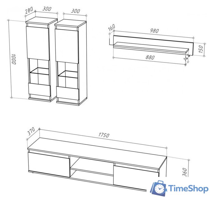 Горка НК-Мебель Bruno М18 71957708 (серый графит/дуб вотан) - Изображение №7 — Интернет-магазин Time-Shop