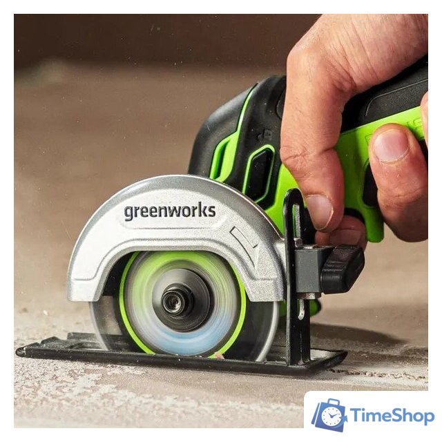 Угловая шлифмашина Greenworks GD24UCS 3402007CUA (с 1-им АКБ) - Изображение №9 — Интернет-магазин Time-Shop