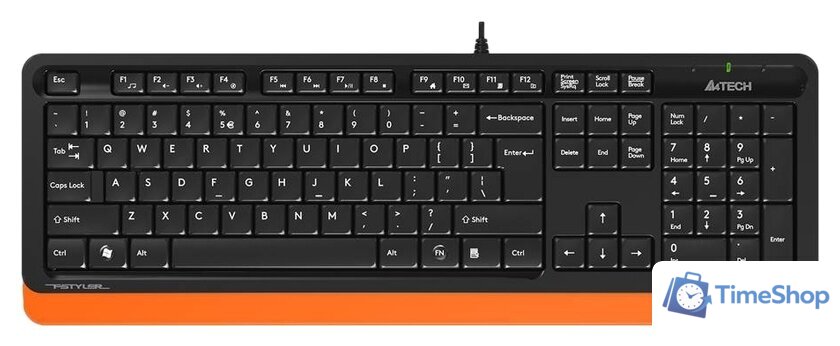 Клавиатура A4Tech Fstyler FK10 (черный/оранжевый) - Изображение №1 — Интернет-магазин Time-Shop
