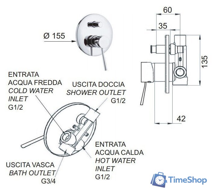 Смеситель Remer Minimal N 09 - Изображение №2 — Интернет-магазин Time-Shop