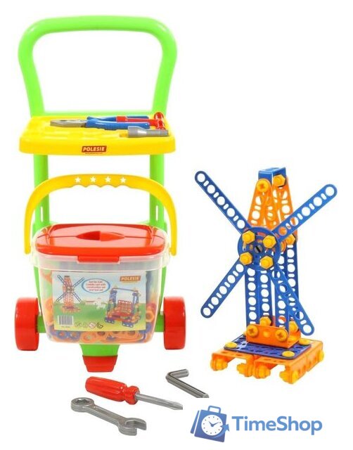 Конструктор Полесье 54401 Тележка Caddie с конструктором Изобретатель. Набор №542 - Изображение №1 — Интернет-магазин Time-Shop