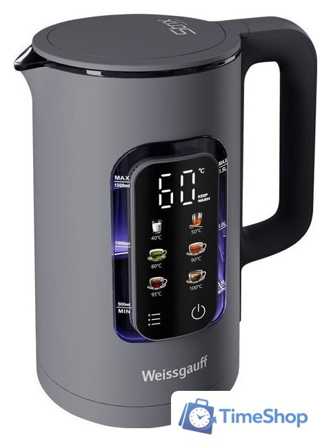 Электрический чайник Weissgauff WK 1500 Dt Touch BodyCool - Изображение №20 — Интернет-магазин Time-Shop
