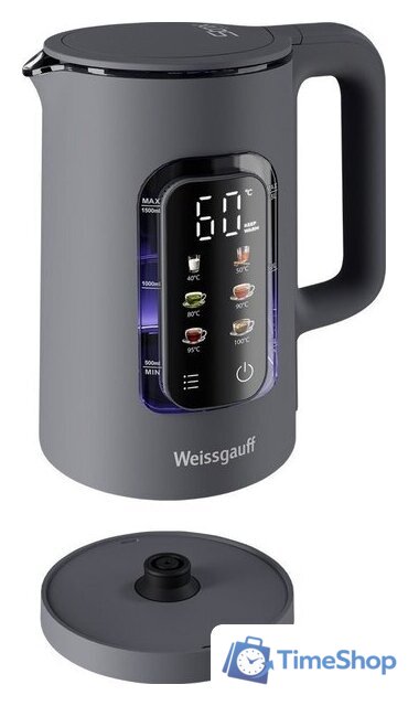 Электрический чайник Weissgauff WK 1500 Dt Touch BodyCool - Изображение №23 — Интернет-магазин Time-Shop