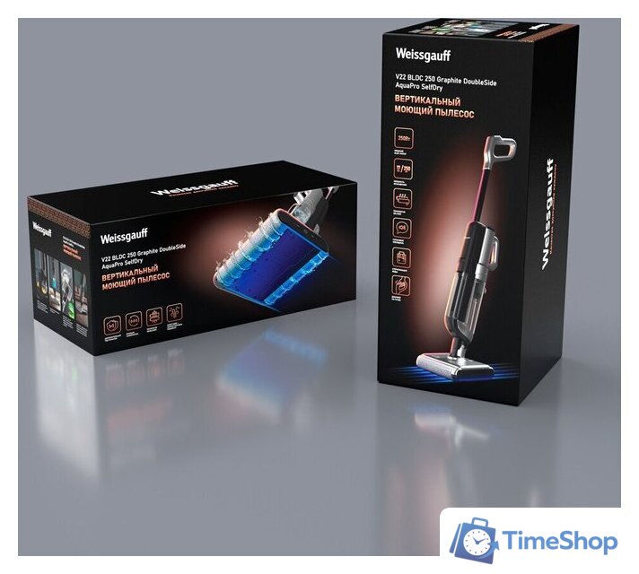Вертикальный моющий пылесос Weissgauff V22 BLDC 250 Graphite DoubleSide AquaPro SelfDry - Изображение №31 — Интернет-магазин Time-Shop
