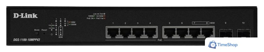 Управляемый коммутатор 2-го уровня D-Link DGS-1100-10MPPV2/A - Изображение №1 — Интернет-магазин Time-Shop