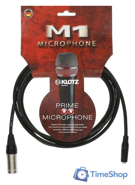 Кабель Klotz M1MS1K0100 XLR - 6.3 мм (1 м, черный) - Изображение №1 — Интернет-магазин Time-Shop