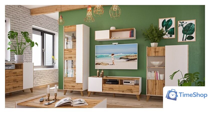 Тумба Неман мебель Сканди МН-036-02 (дуб вотан-белый) - Изображение №3 — Интернет-магазин Time-Shop