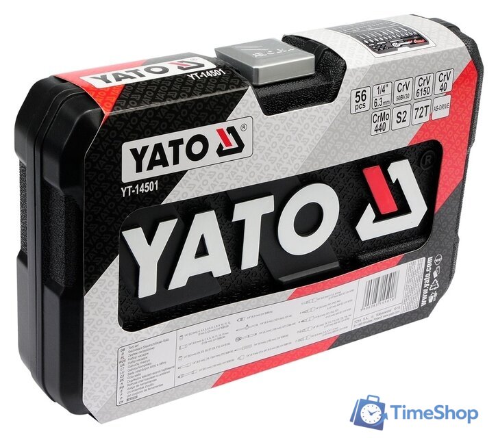 Универсальный набор инструментов Yato YT-14501 (56 предметов) - Изображение №4 — Интернет-магазин Time-Shop