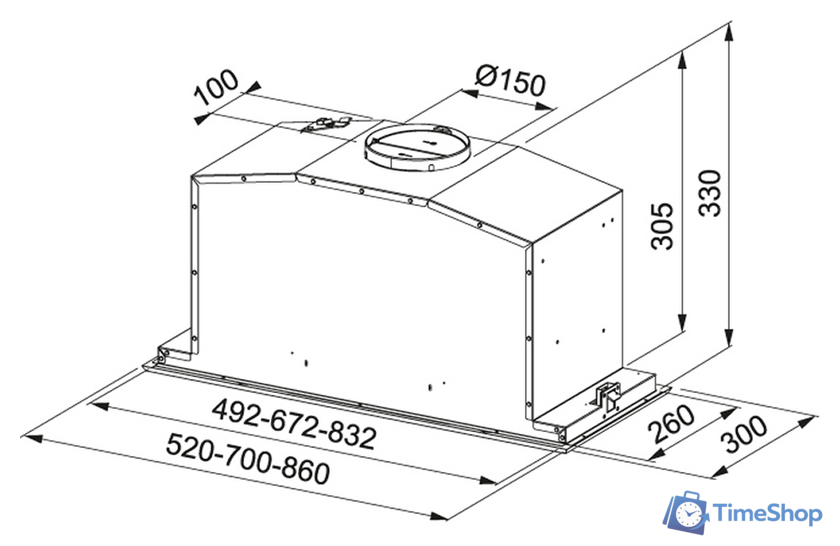 Кухонная вытяжка Franke Inca Lux FBI 537 XS/BK 305.0528.070 - Изображение №2 — Интернет-магазин Time-Shop