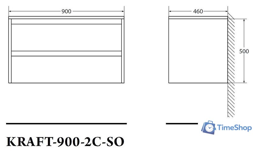  BelBagno Тумба под умывальник Kraft-900-2C-SO-RT (rovere tabacco) - Изображение №6 — Интернет-магазин Time-Shop