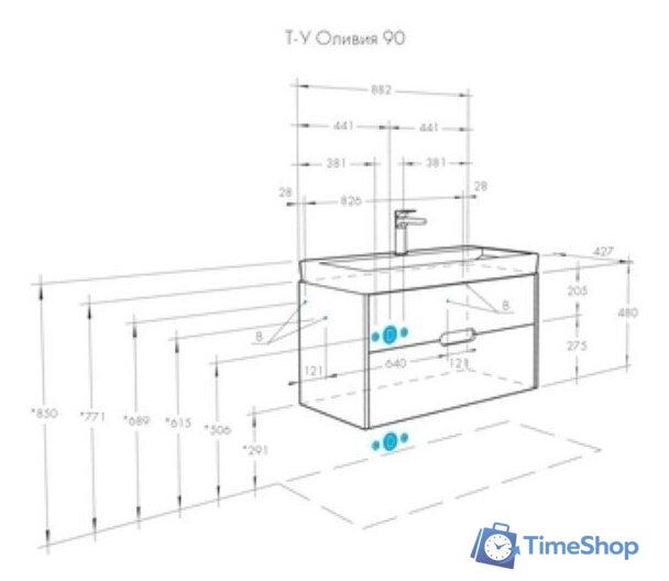  Акватон Тумба под умывальник Оливия 90 1A254401OL010 - Изображение №5 — Интернет-магазин Time-Shop