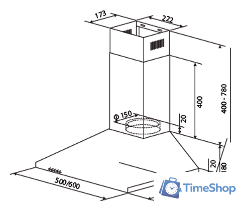 Кухонная вытяжка HOMSair Delta 60 (белый) - Изображение №2 — Интернет-магазин Time-Shop