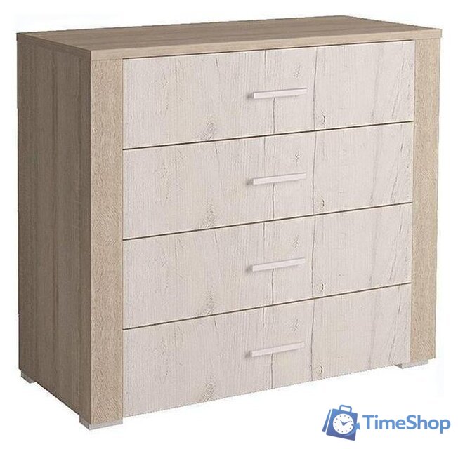 Комод Интерлиния Коламбия КЛ-9 (дуб сонома/дуб белый) - Изображение №2 — Интернет-магазин Time-Shop