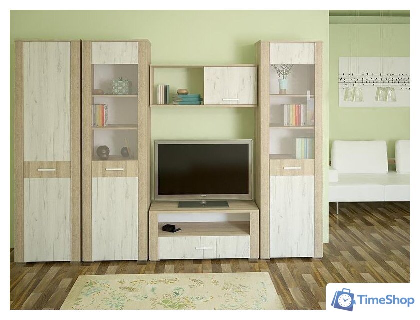 Комод Интерлиния Коламбия КЛ-9 (дуб сонома/дуб белый) - Изображение №9 — Интернет-магазин Time-Shop