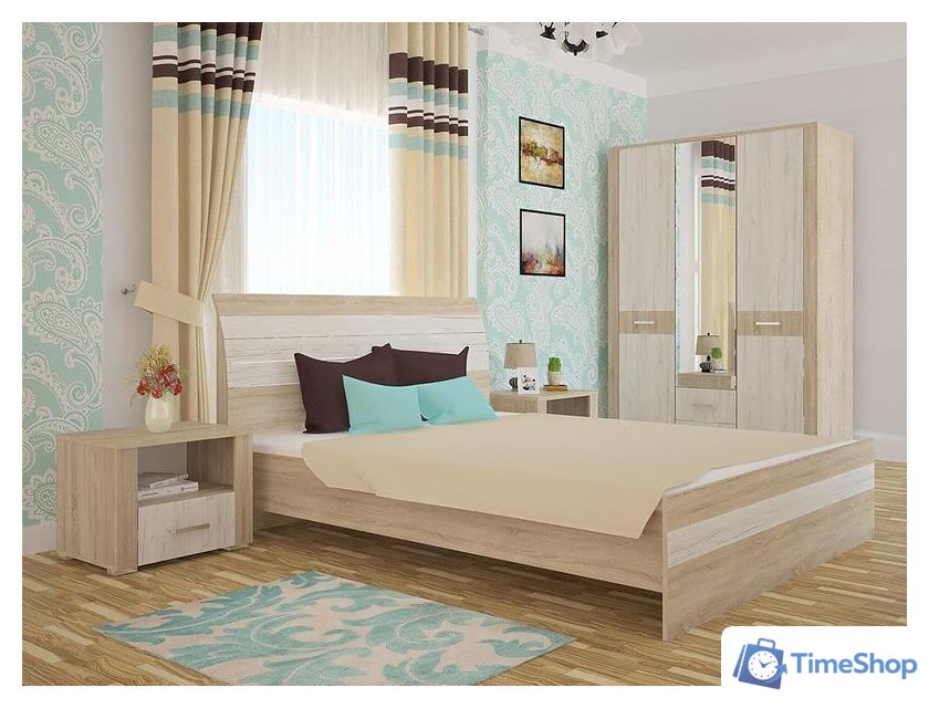 Комод Интерлиния Коламбия КЛ-9 (дуб сонома/дуб белый) - Изображение №7 — Интернет-магазин Time-Shop