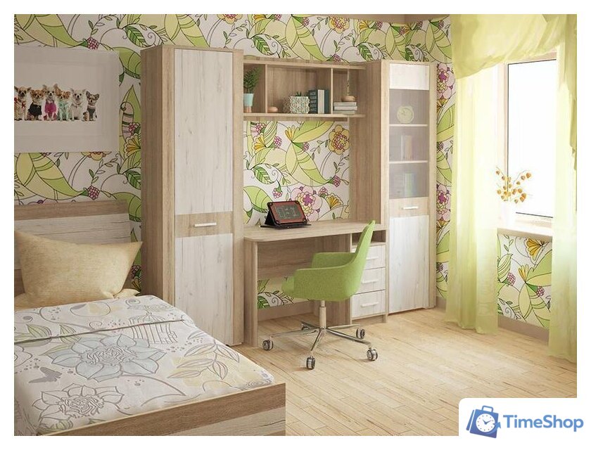 Комод Интерлиния Коламбия КЛ-9 (дуб сонома/дуб белый) - Изображение №6 — Интернет-магазин Time-Shop