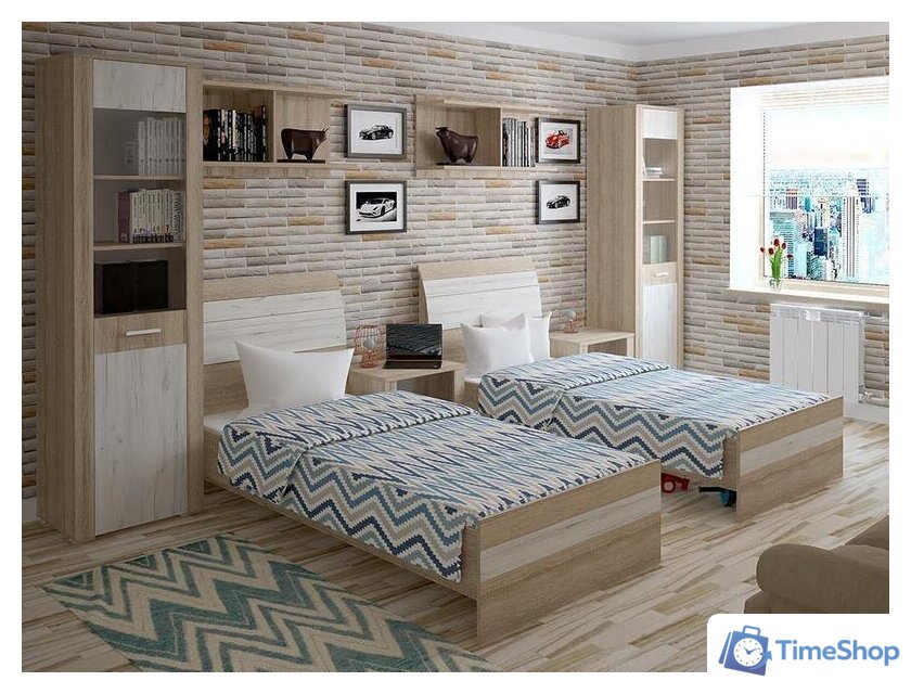 Комод Интерлиния Коламбия КЛ-9 (дуб сонома/дуб белый) - Изображение №5 — Интернет-магазин Time-Shop