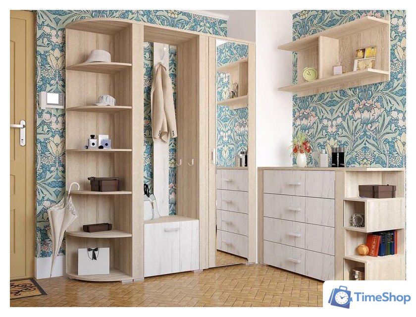 Комод Интерлиния Коламбия КЛ-9 (дуб сонома/дуб белый) - Изображение №4 — Интернет-магазин Time-Shop