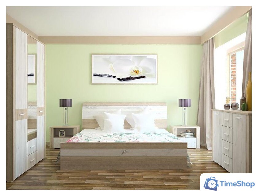 Комод Интерлиния Коламбия КЛ-9 (дуб сонома/дуб белый) - Изображение №11 — Интернет-магазин Time-Shop