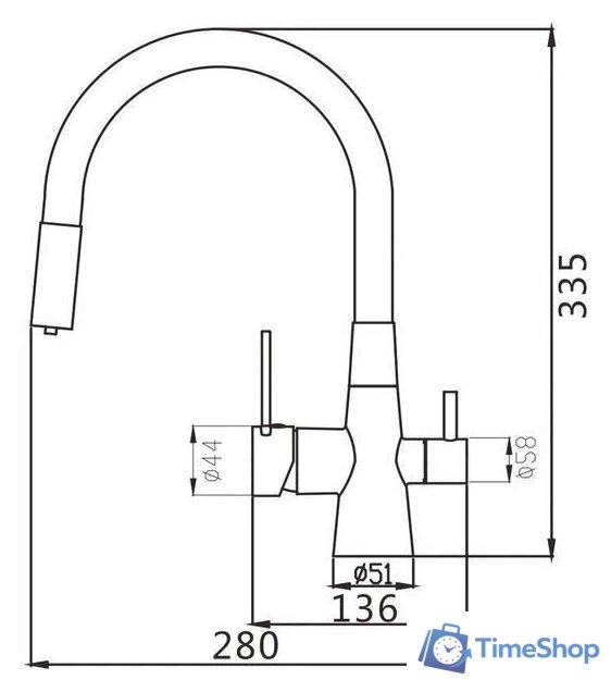 Смеситель Shevanik S668H - Изображение №2 — Интернет-магазин Time-Shop