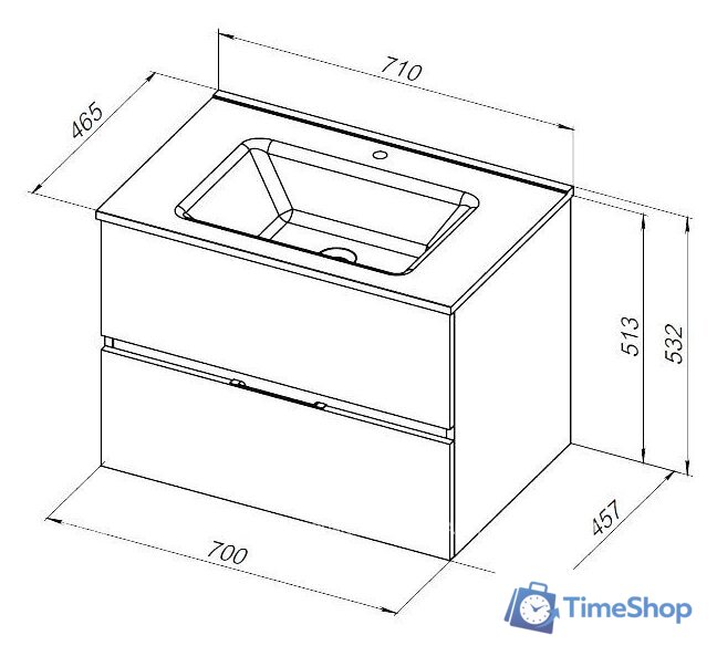  Aquanet Тумба под умывальник Алвита 70 303909 - Изображение №9 — Интернет-магазин Time-Shop