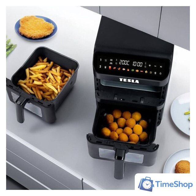 Аэрогриль (аэрофритюрница) Tesla Electronics AirCook DualZone Q670 XXL - Изображение №6 — Интернет-магазин Time-Shop
