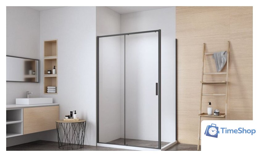 Душевая стенка Aquanet Pleasure Evo 90 AE65-F90-BT (черный анодированный) - Изображение №2 — Интернет-магазин Time-Shop