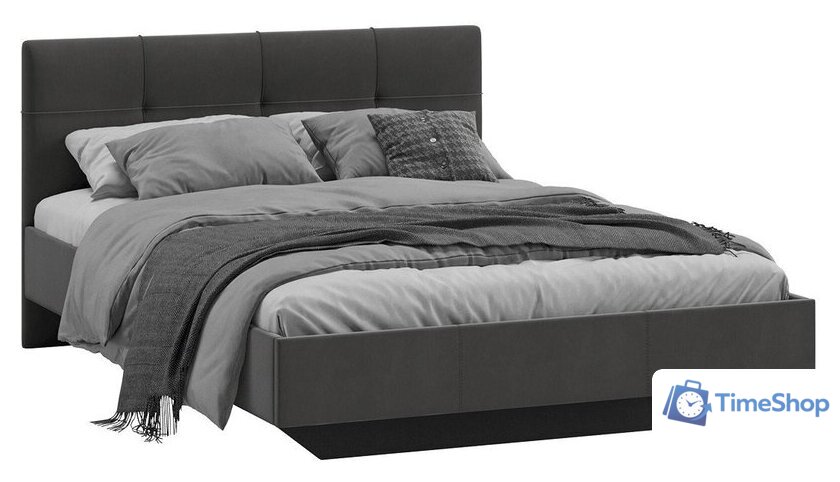Кровать Трия Элис тип 1 с мягкой обивкой 140x200 (велюр графит) - Изображение №1 — Интернет-магазин Time-Shop