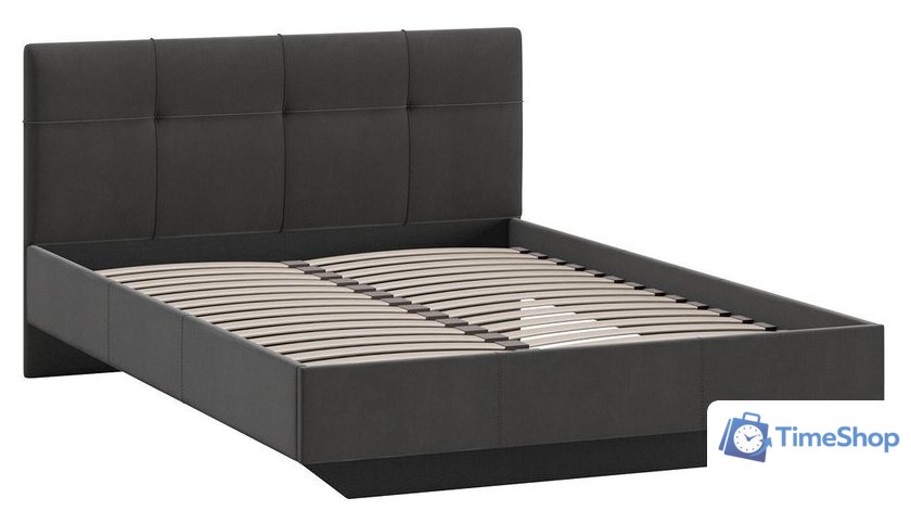 Кровать Трия Элис тип 1 с мягкой обивкой 140x200 (велюр графит) - Изображение №2 — Интернет-магазин Time-Shop