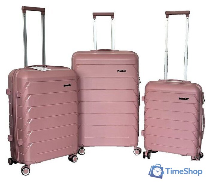 Чемодан-спиннер DoubleW YF-PP02 (L, пудровый) - Изображение №8 — Интернет-магазин Time-Shop