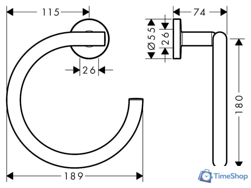 Держатель для полотенца Hansgrohe Logis Universal - Изображение №2 — Интернет-магазин Time-Shop