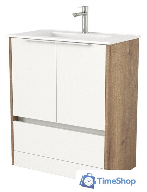  Дабер Тумба под умывальник 017 70 Т17.7.0.21Б (дуб галифакс/белый/ручка белая) - Изображение №1 — Интернет-магазин Time-Shop