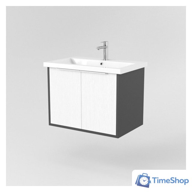  Дабер Тумба под умывальник 018 Cersanit Como 70 Т18.7С.0.20Б (белый древесный/серый/ручка белая) - Изображение №2 — Интернет-магазин Time-Shop