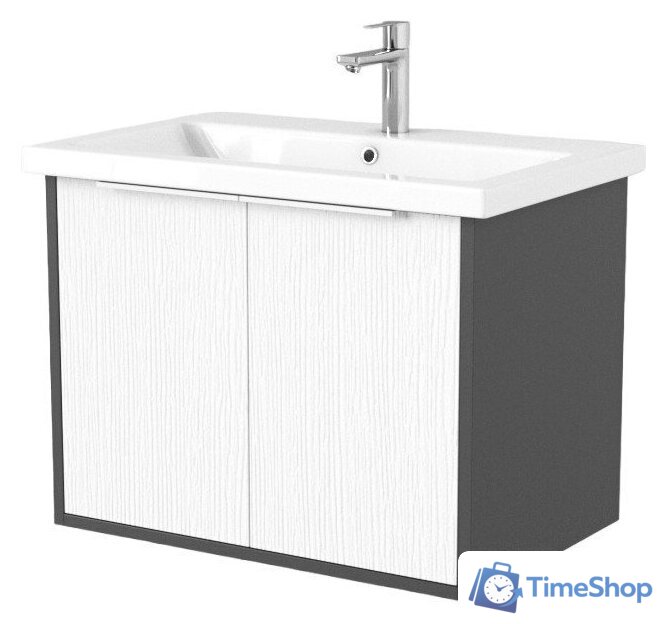  Дабер Тумба под умывальник 018 Cersanit Como 70 Т18.7С.0.20Б (белый древесный/серый/ручка белая) - Изображение №1 — Интернет-магазин Time-Shop