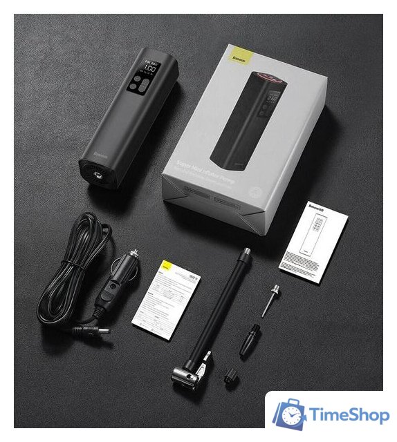 Автомобильный компрессор Baseus Super Mini Inflator Pump CRCQ000001 - Изображение №12 — Интернет-магазин Time-Shop