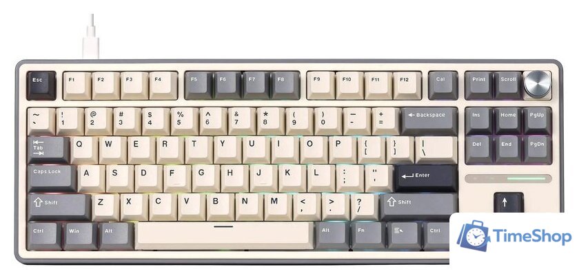 Клавиатура Royal Kludge R87 Pro RGB Half Grey (RK Cream) - Изображение №1 — Интернет-магазин Time-Shop